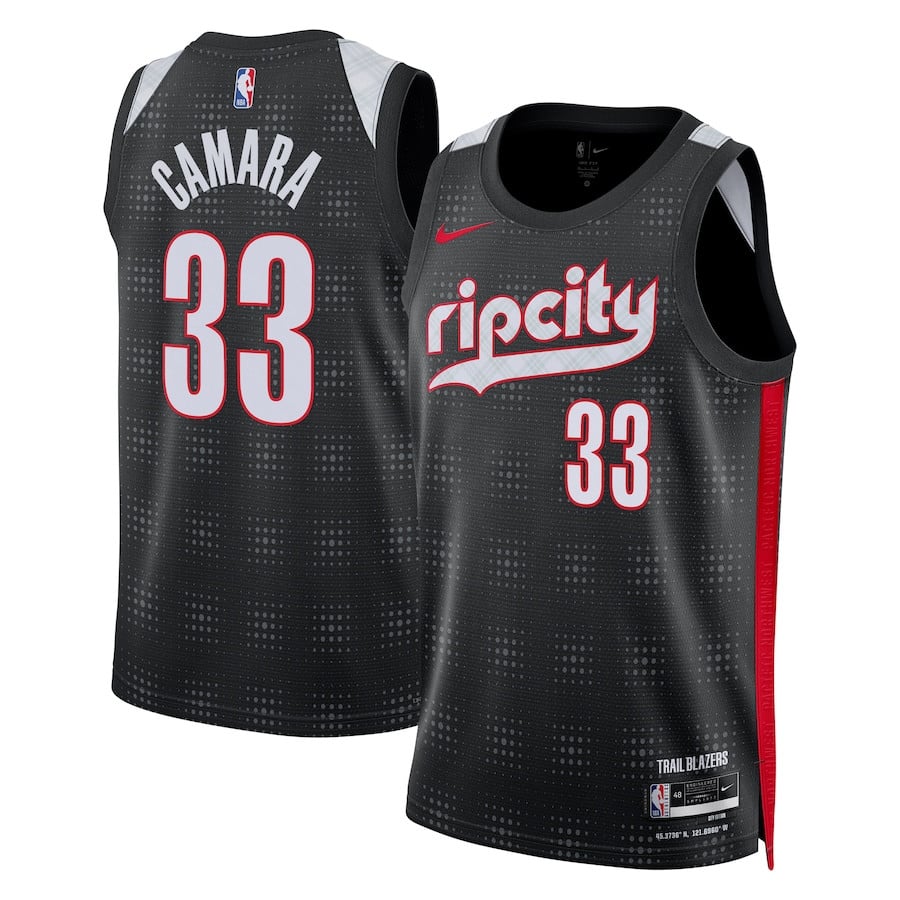 Toumani Camara 33 Portland Trail Blazers Unisex 2024/25 Swingman Player Basketball Jersey - City Edition - Black - JS794 