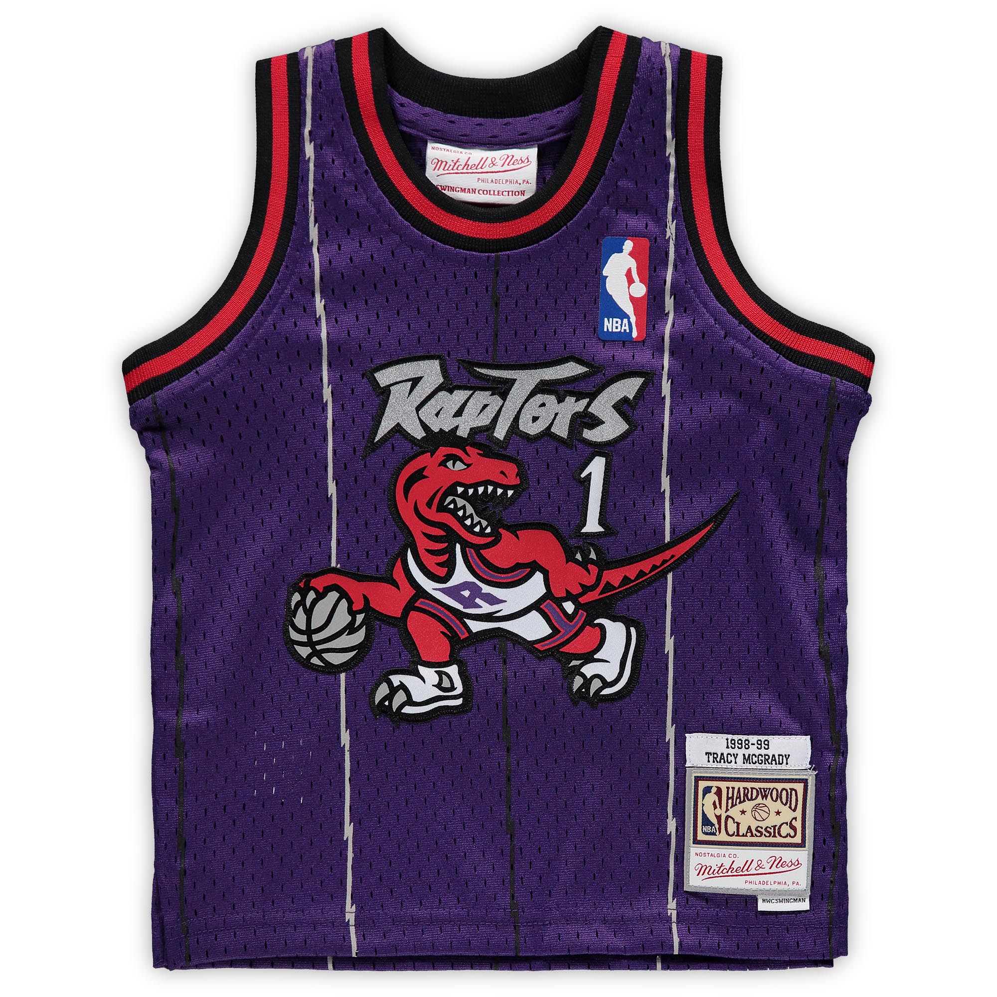 Alternative view of Tracy Mcgrady Toronto Raptors Mitchell & Ness Infant 1998/99 Hardwood Classics Retired Player Basketball Jersey - Purple