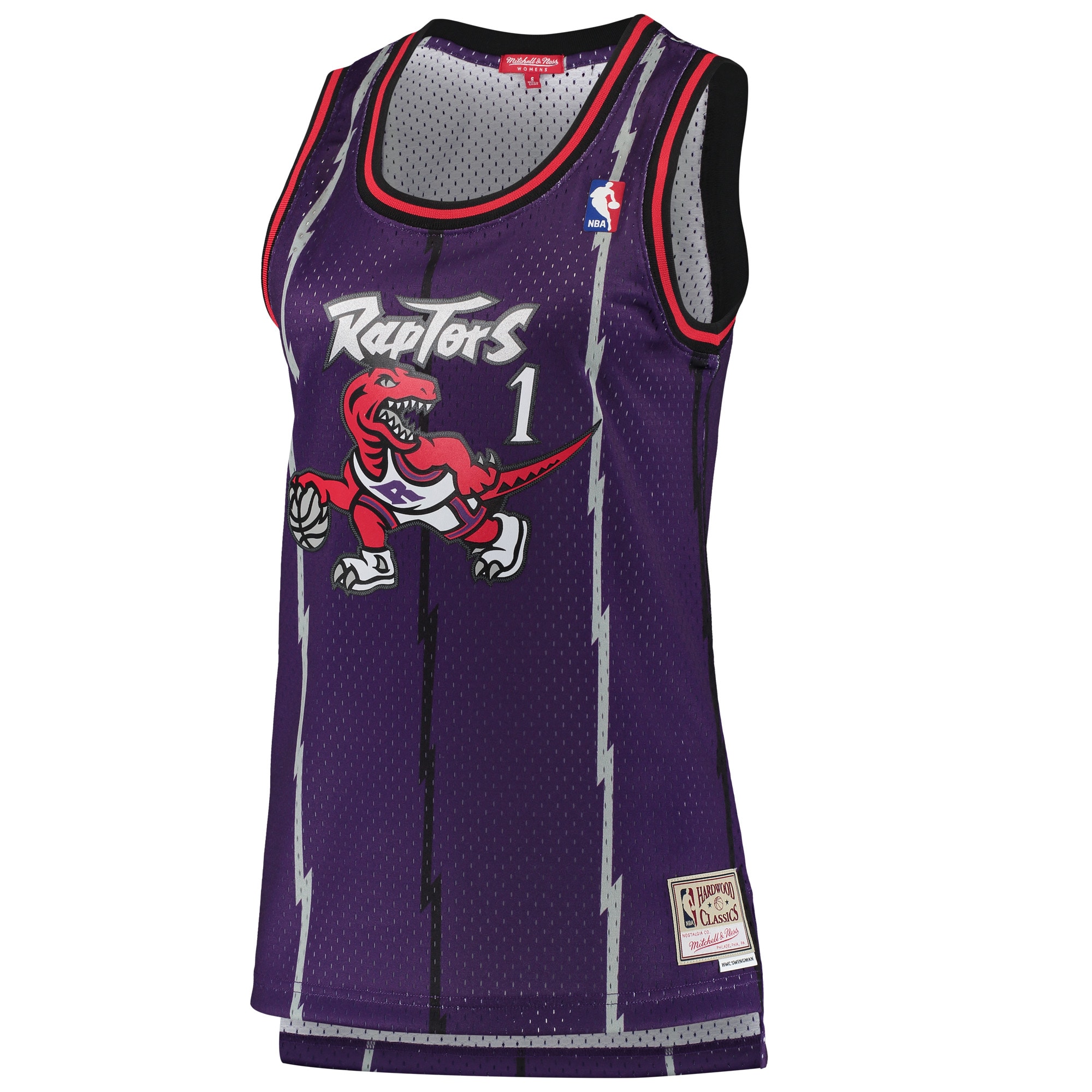Alternative view of Tracy Mcgrady Toronto Raptors Mitchell & Ness Women's 1998/99 Hardwood Classics Swingman Basketball Jersey - Purple