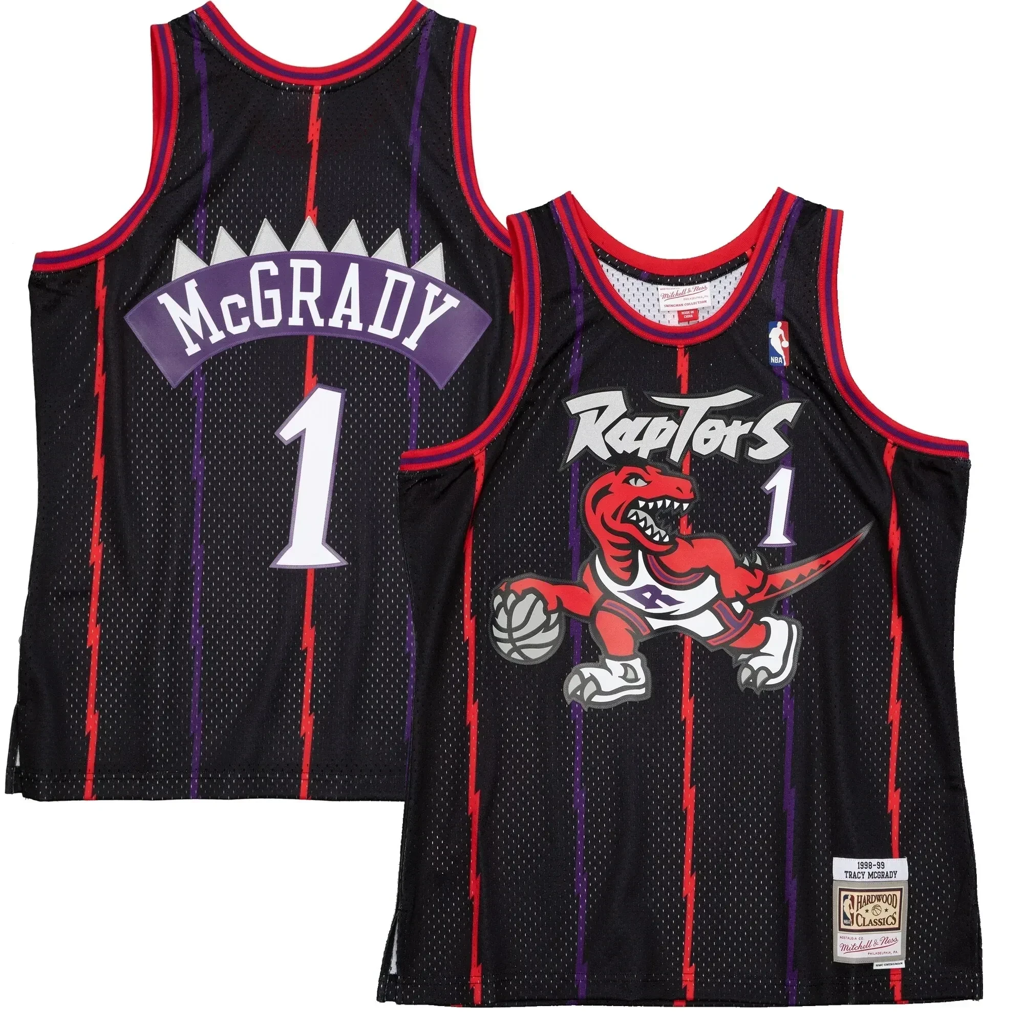 Tracy Mcgrady Toronto Raptors Mitchell & Ness 1998-99 Hardwood Classics Reload 2.0 Swingman Basketball Jersey - Black - JS351 