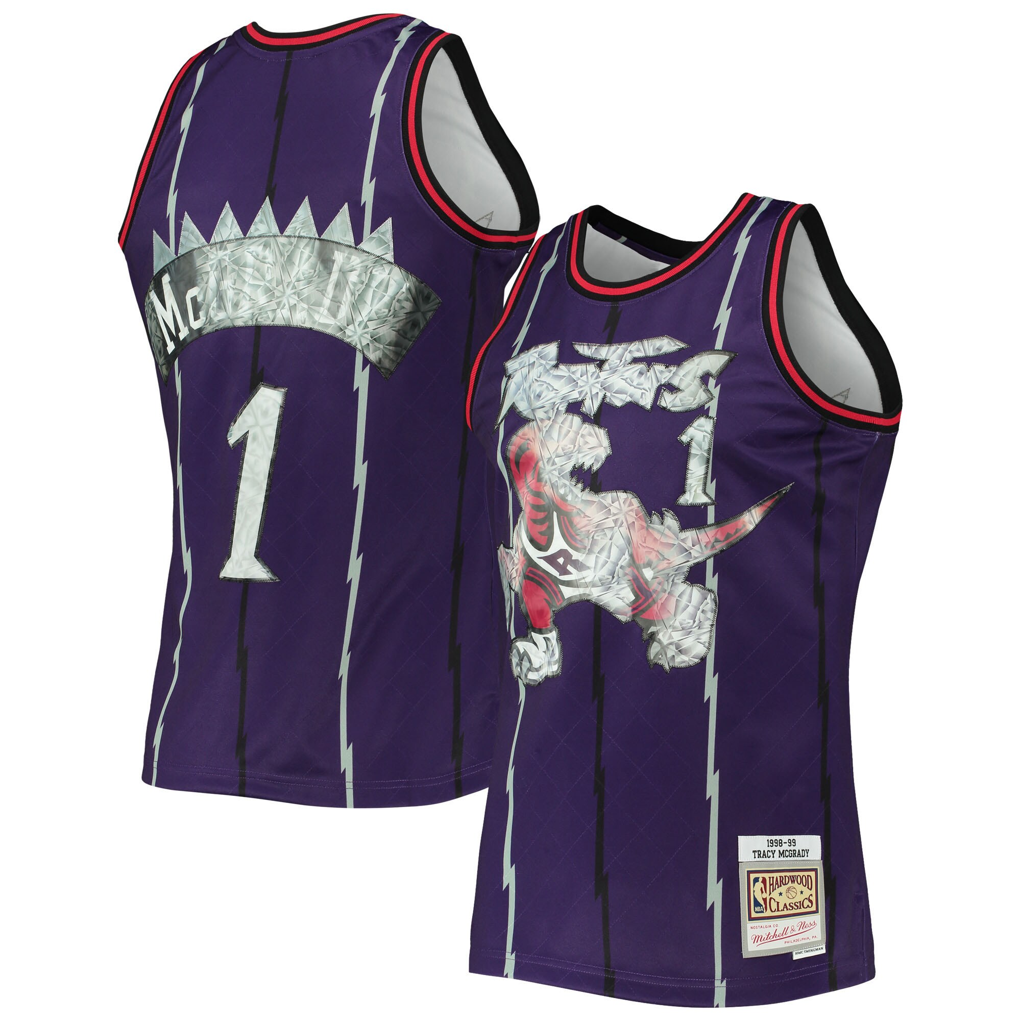 Tracy Mcgrady Toronto Raptors Mitchell & Ness 1998/99 Hardwood Classics Nba 75th Anniversary Diamond Swingman Basketball Jersey - Purple