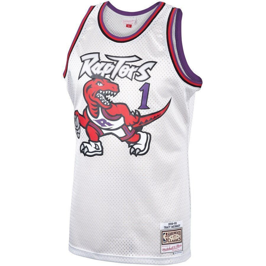 Alternative view of Tracy Mcgrady Toronto Raptors Mitchell & Ness Hardwood Classics Platinum Swingman Basketball Jersey - JS838 