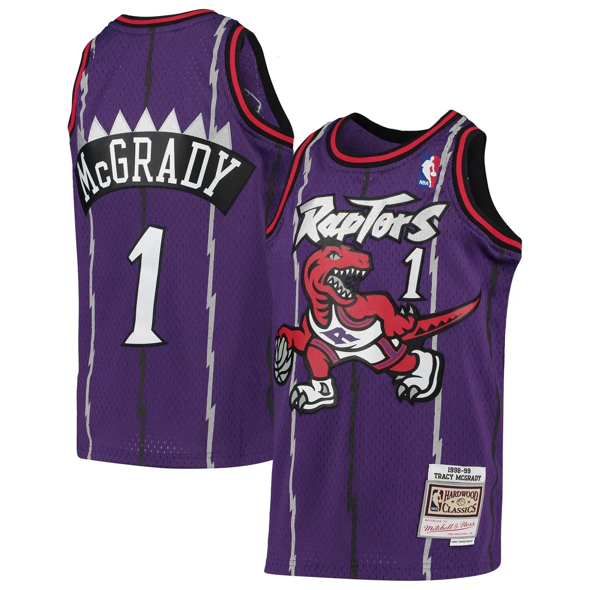 Tracy Mcgrady Toronto Raptors Mitchell & Ness Youth 1998-99 Hardwood Classics Swingman Throwback Basketball Jersey - Purple - JS160 