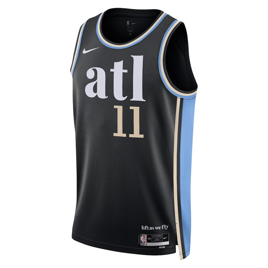 Alternative view of Trae Young 11 Atlanta Hawks 2023/24 City Edition Swingman Basketball Jersey - Black - JS604 