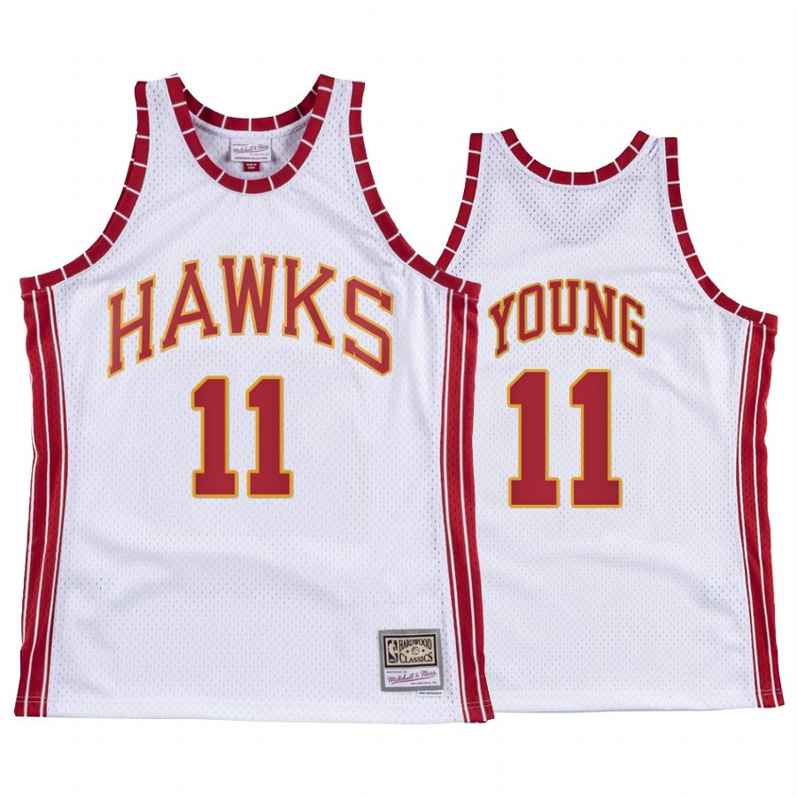 Trae Young 11 Atlanta Hawks Hardwood Classics Basketball Jersey White - JS771 