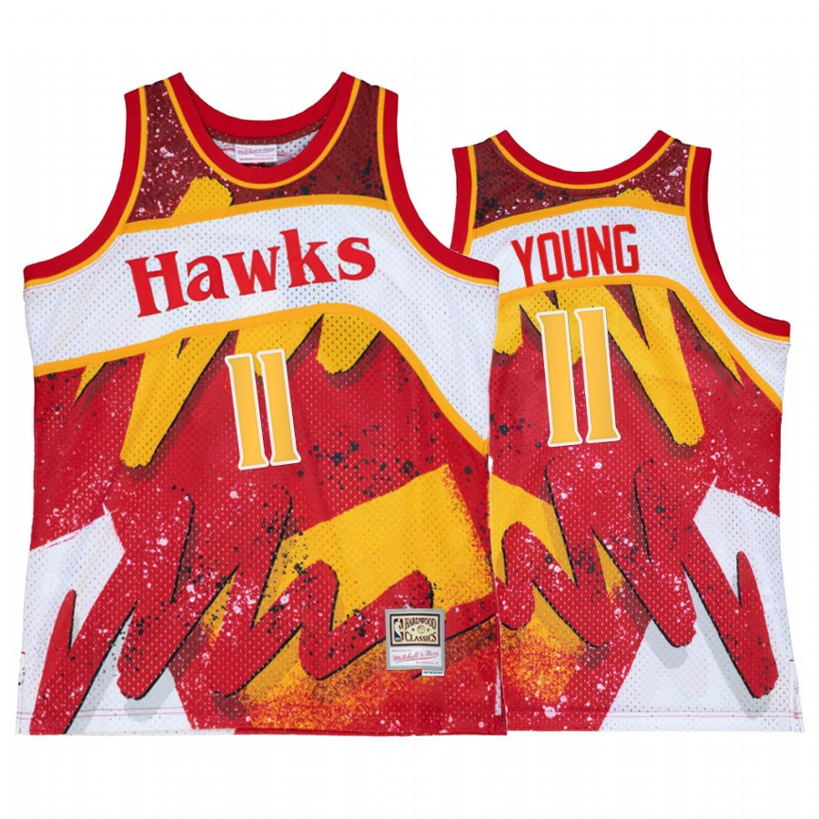 Trae Young 11 Atlanta Hawks Hyper Hoop Red Basketball Jersey Throwback 80s - JS838 