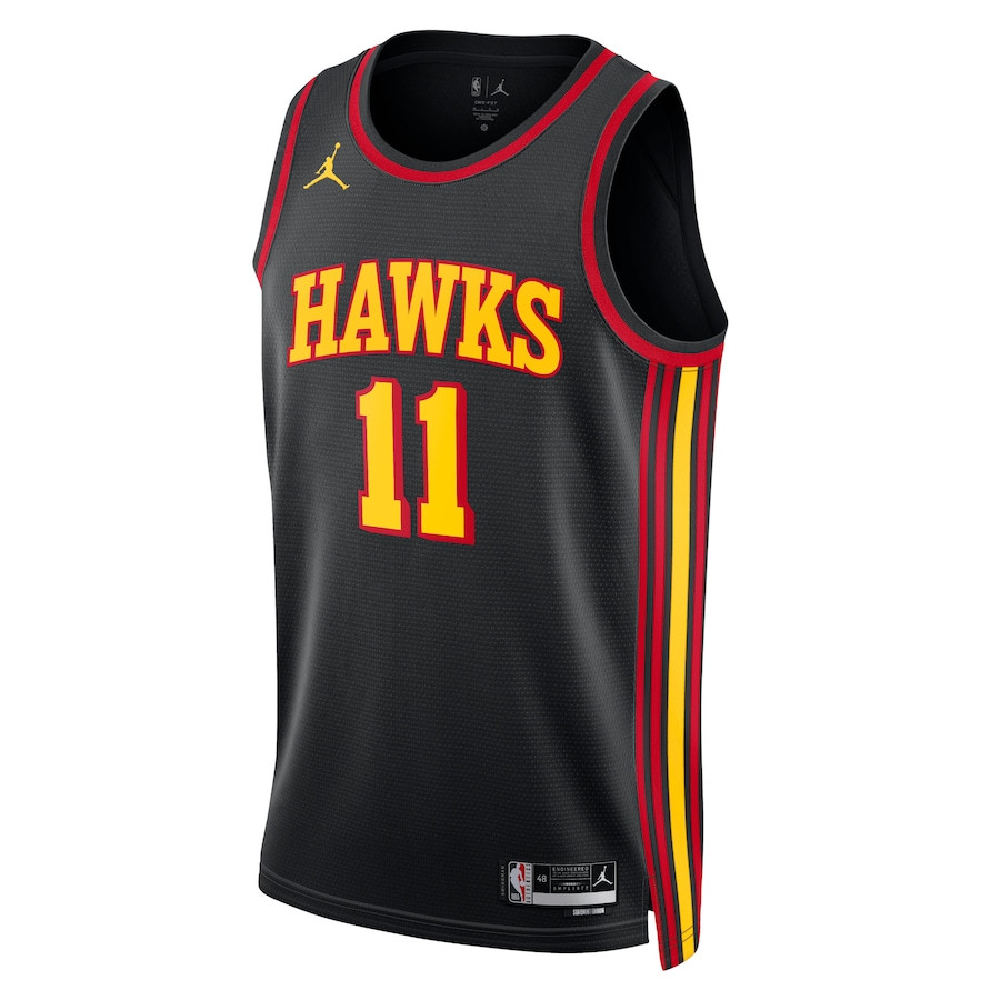 Alternative view of Trae Young 11 Atlanta Hawks Unisex Swingman Basketball Jersey - Statement Edition - Black - JS202 