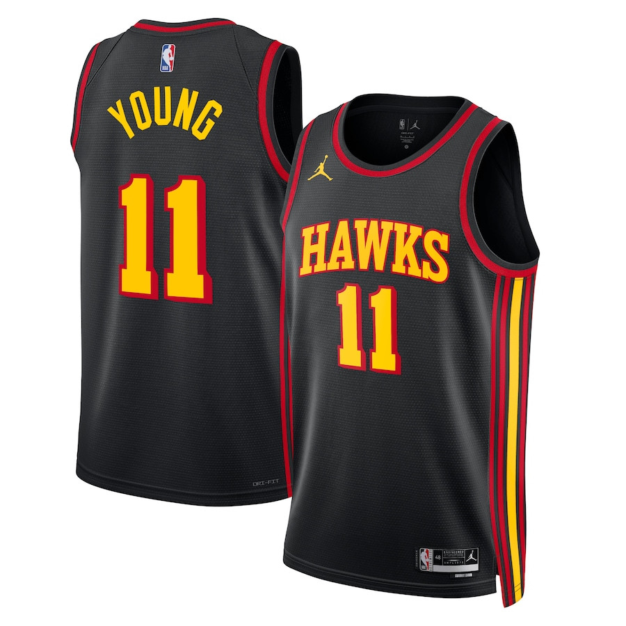 Trae Young 11 Atlanta Hawks Unisex Swingman Basketball Jersey - Statement Edition - Black - JS202 