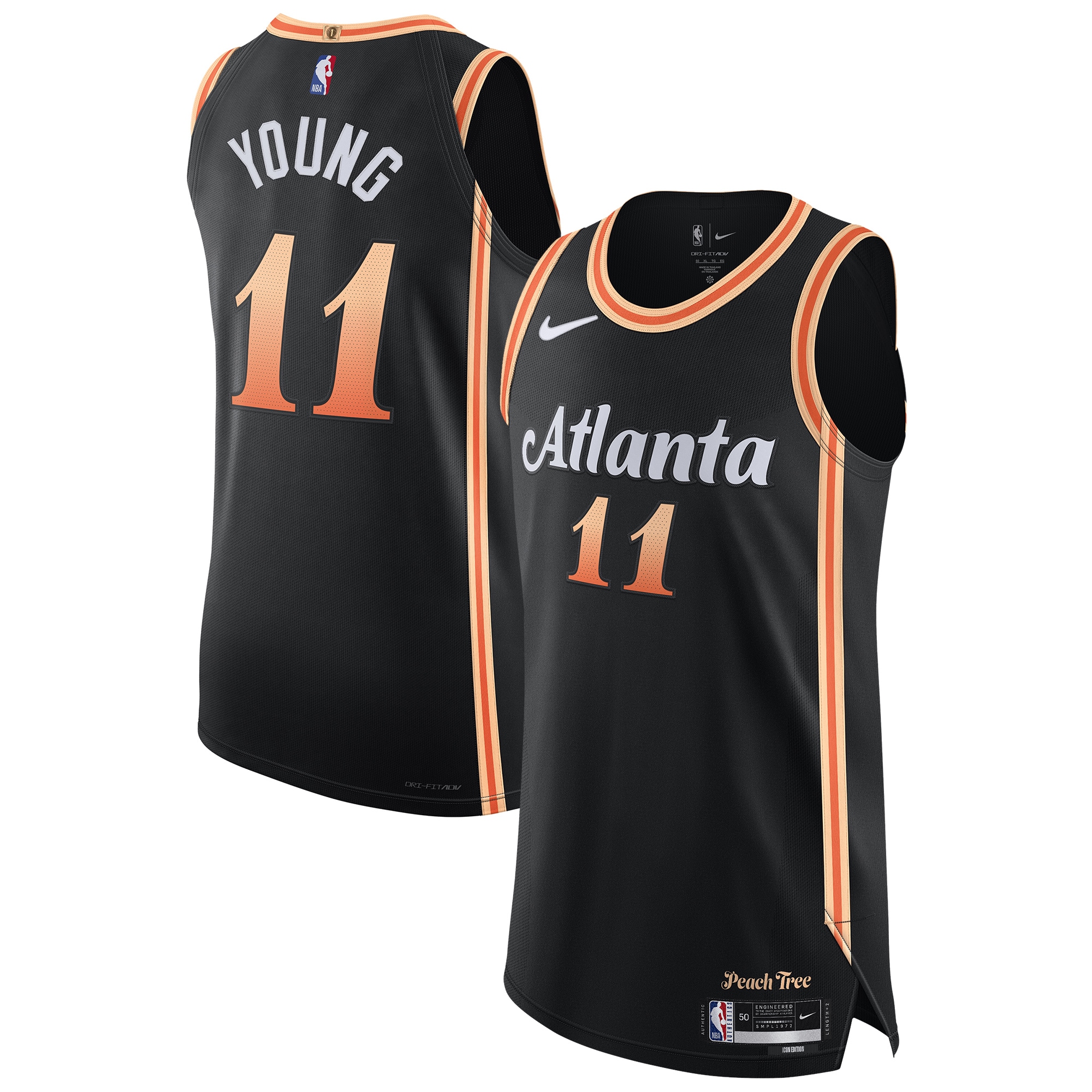 Trae Young Atlanta Hawks 2022/23 Authentic Basketball Jersey - City Edition - Black