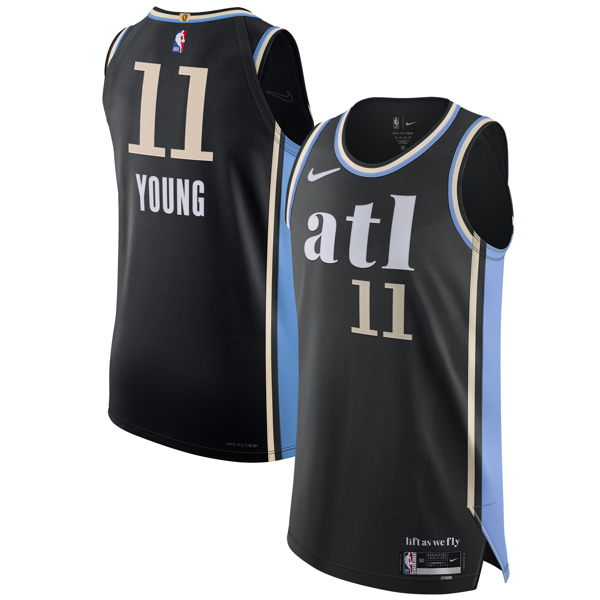 Trae Young Atlanta Hawks Authentic Basketball Jersey - City Edition - Black