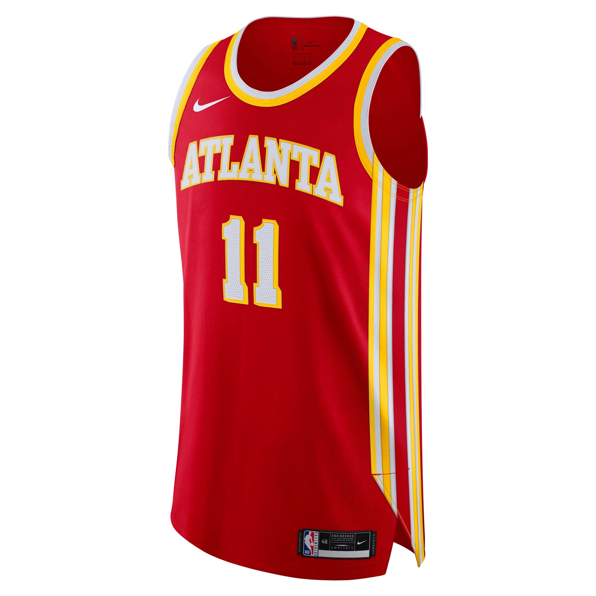 Alternative view of Trae Young Atlanta Hawks Authentic Basketball Jersey - Icon Edition - Red