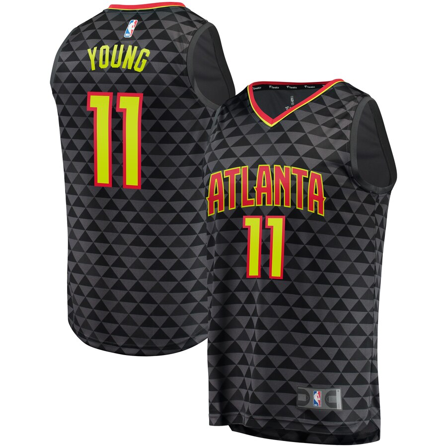 Trae Young Atlanta Hawks Fanatics Branded Fast Break Replica Basketball Jersey Black - Icon Edition