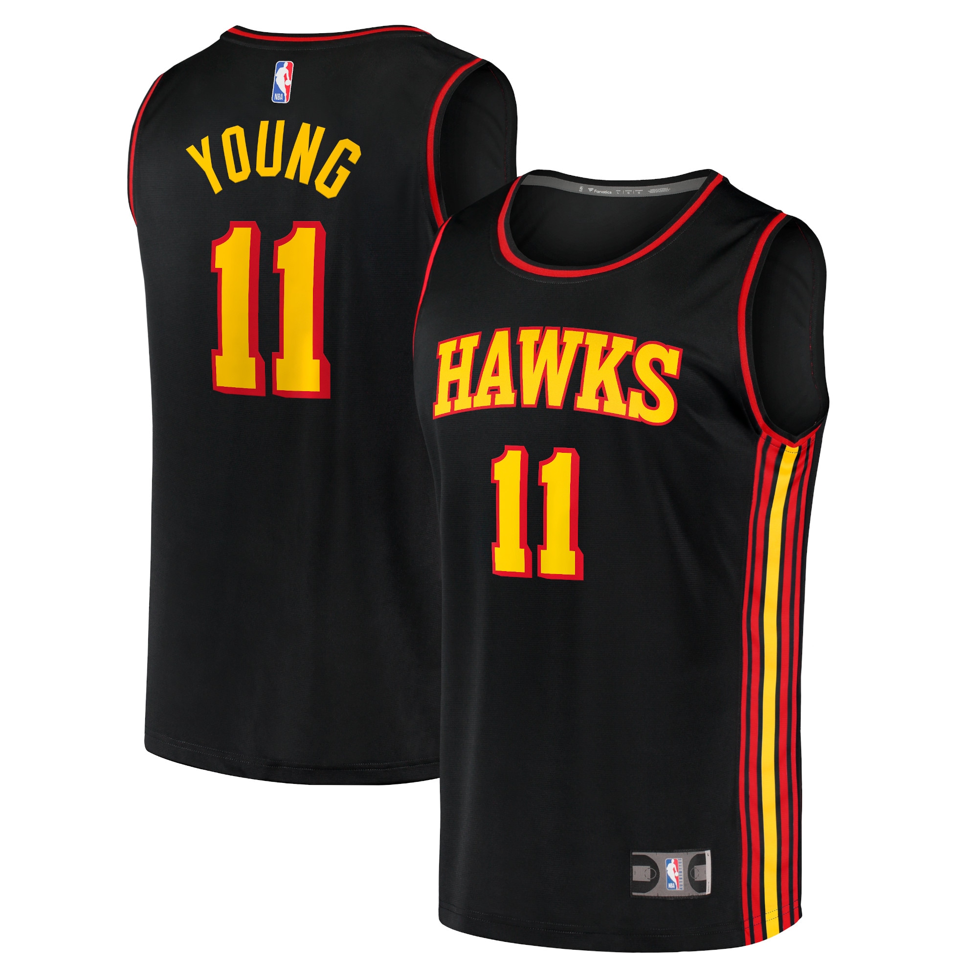 Trae Young Atlanta Hawks Fanatics Branded Youth 2020/21 Fast Break Player Basketball Jersey - Black - Statement Edition