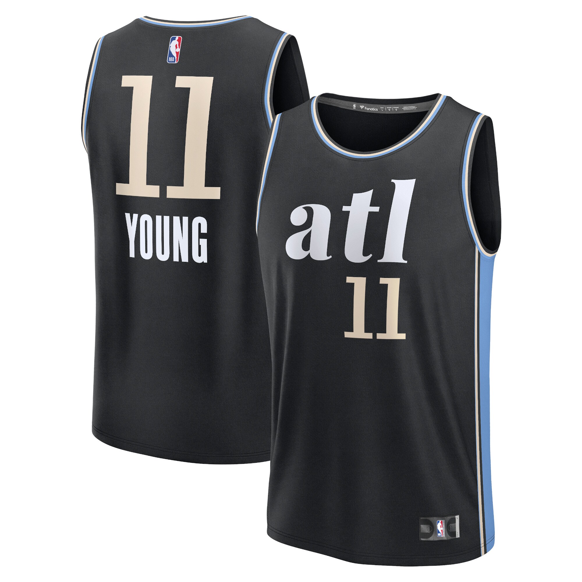 Trae Young Atlanta Hawks Fanatics Fast Break Basketball Jersey - Black - City Edition