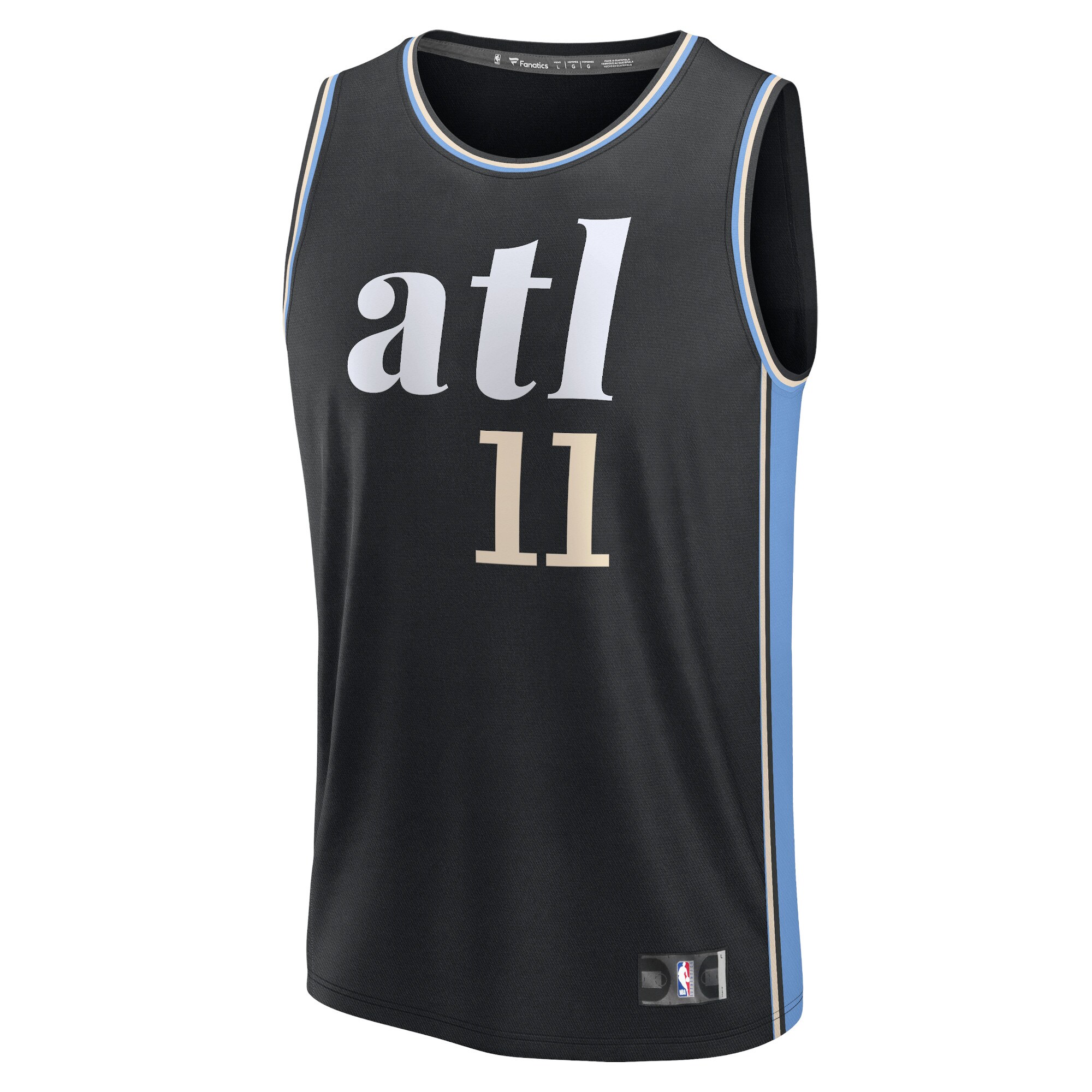 Alternative view of Trae Young Atlanta Hawks Fanatics Fast Break Basketball Jersey - Black - City Edition