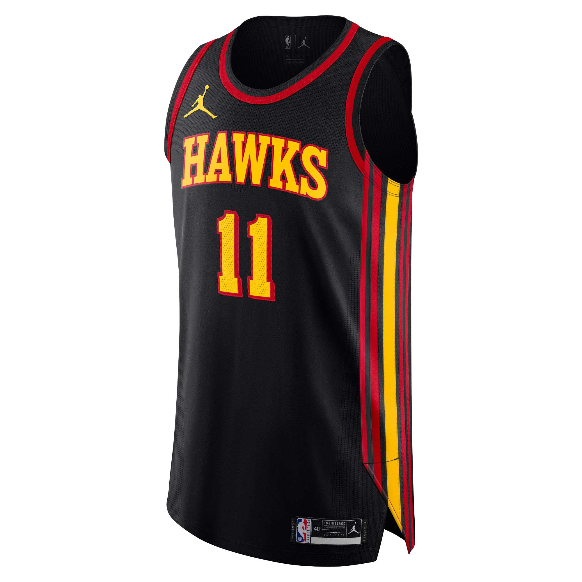 Alternative view of Trae Young Atlanta Hawks Jordan Brand Authentic Player Basketball Jersey - Statement Edition - Black