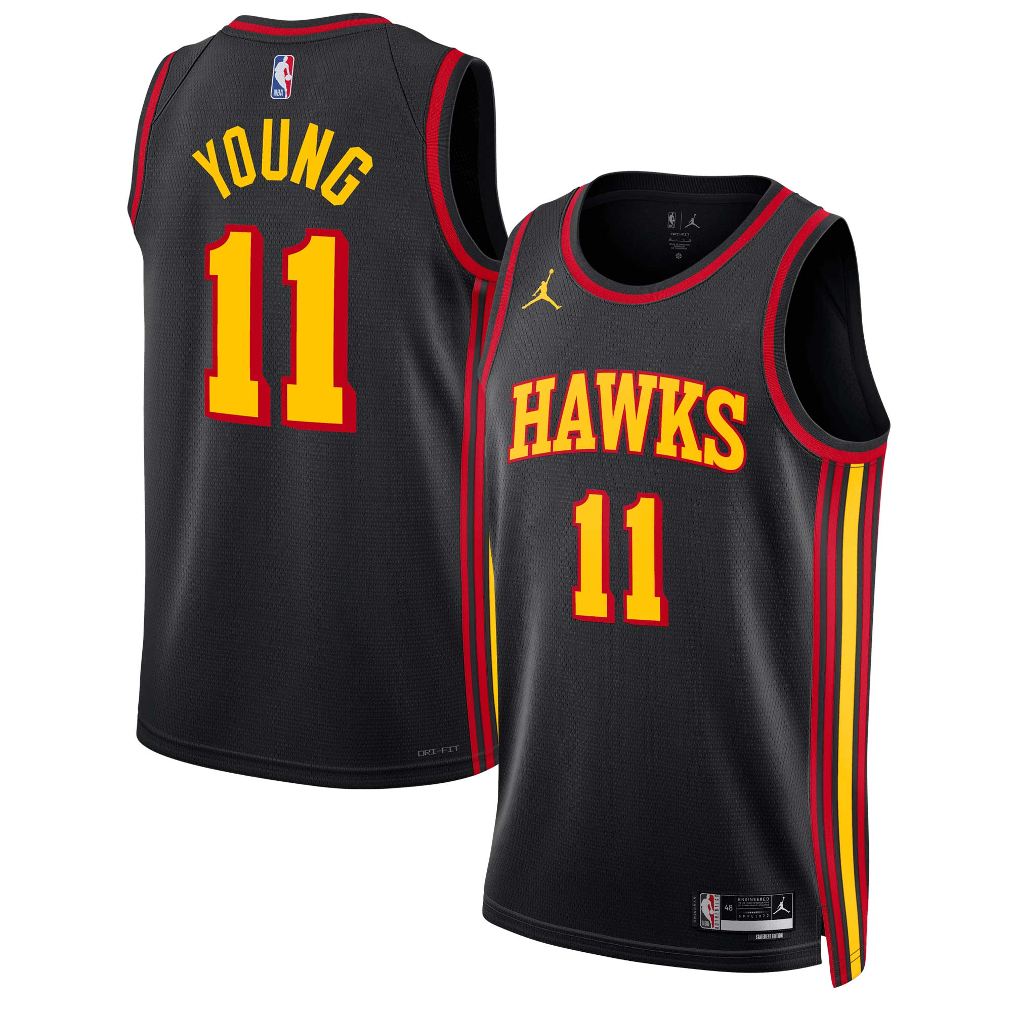 Trae Young Atlanta Hawks Jordan Brand Unisex Swingman Basketball Jersey – Statement Edition – Black