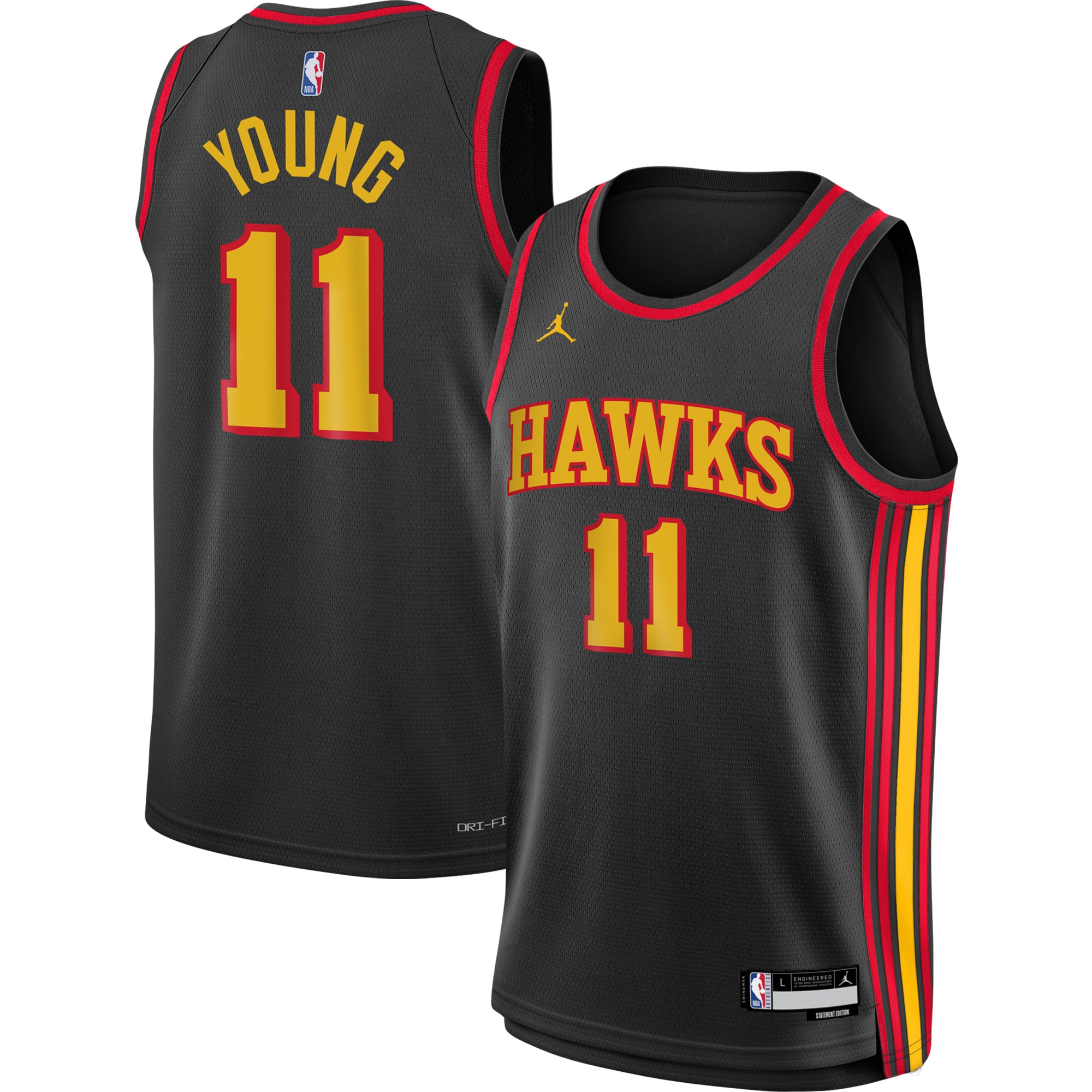Trae Young Atlanta Hawks Jordan Brand Youth Swingman Basketball Jersey - Statement Edition - Black