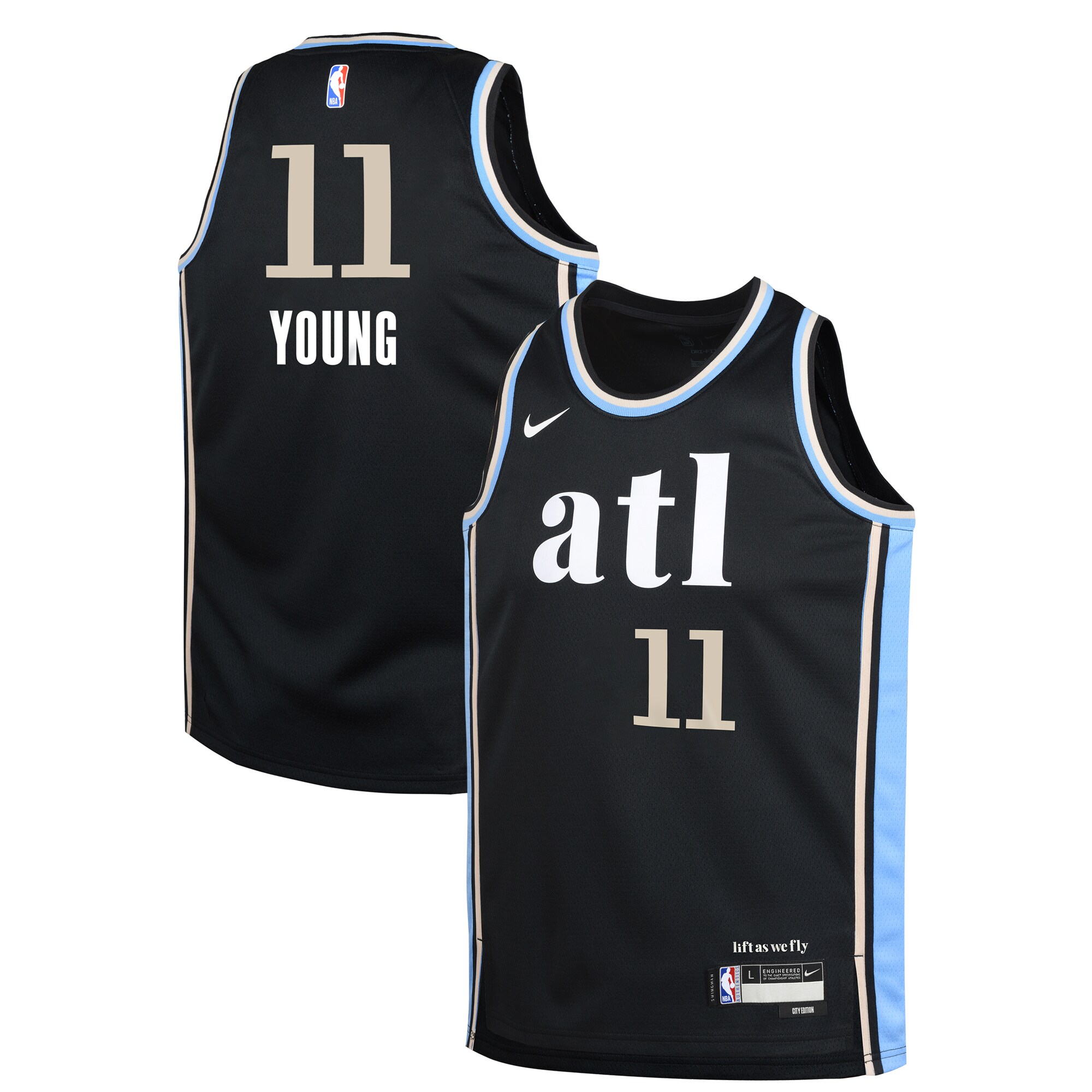 Trae Young Atlanta Hawks Youth Swingman Replica Basketball Jersey - City Edition - Black