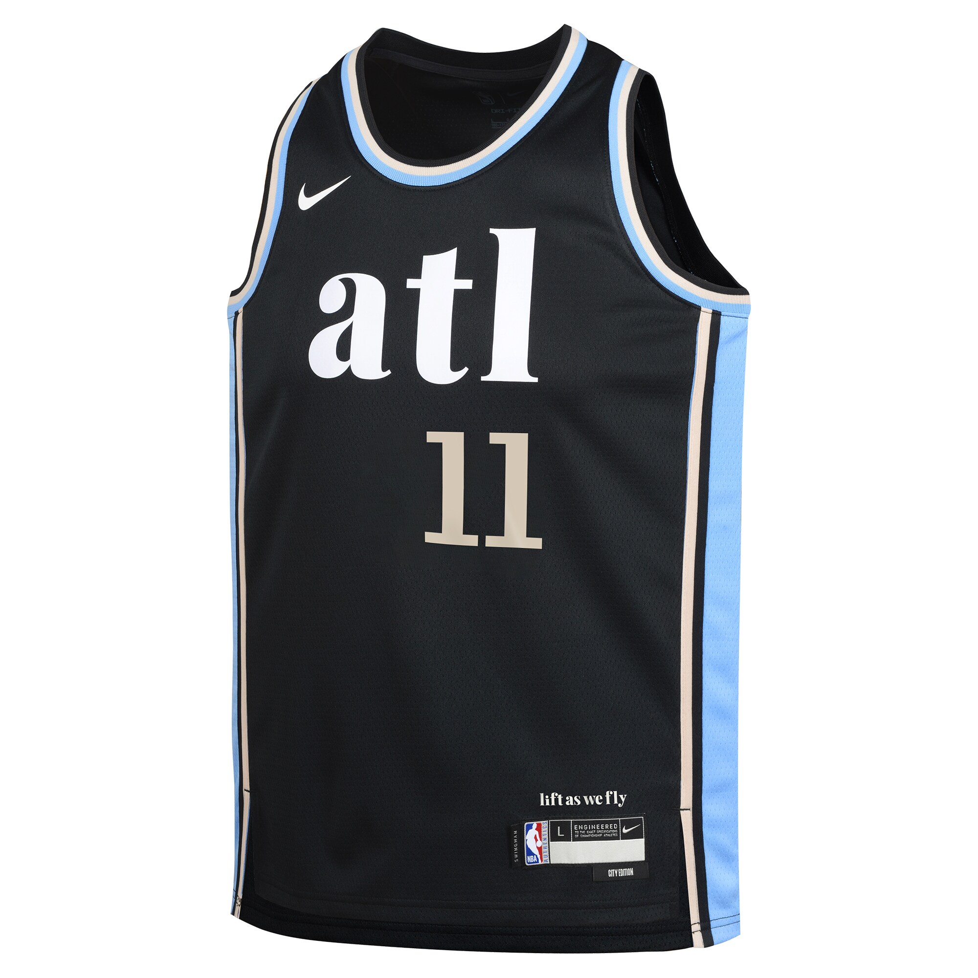 Alternative view of Trae Young Atlanta Hawks Youth Swingman Replica Basketball Jersey - City Edition - Black