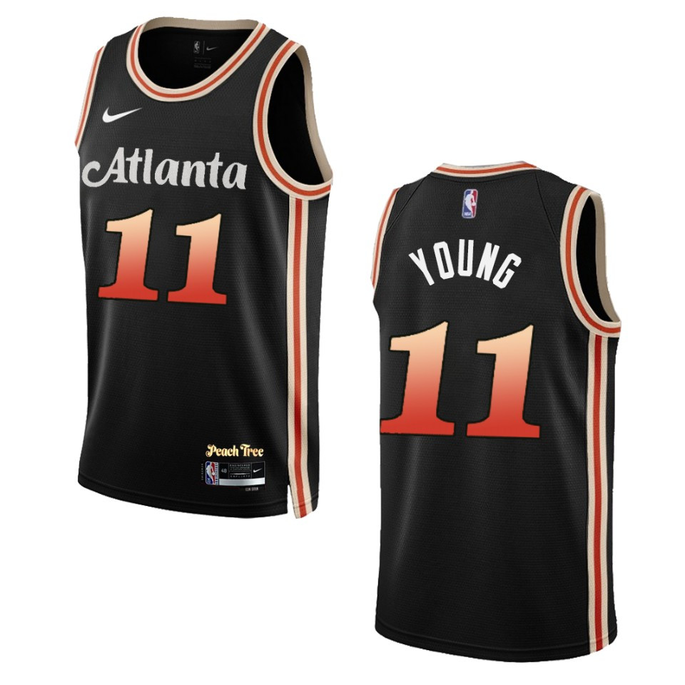Trae Young Black City Edition 2022-23 Atlanta Hawks Swingman Basketball Jersey