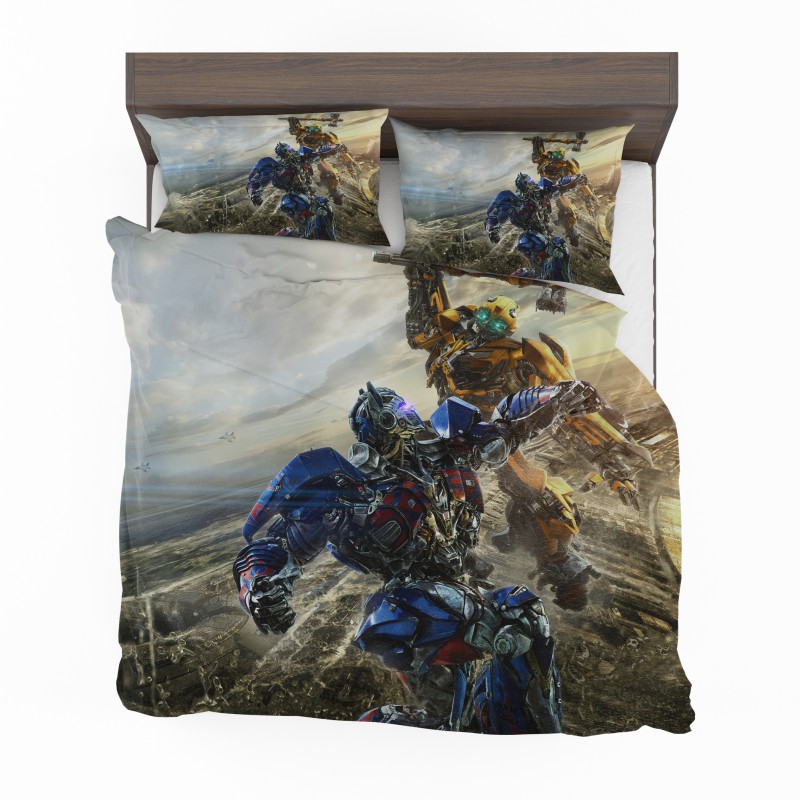 Alternative view of Transformers Bumblebee Optimus Prime Fight Bedding Set - Custom Bedding Set