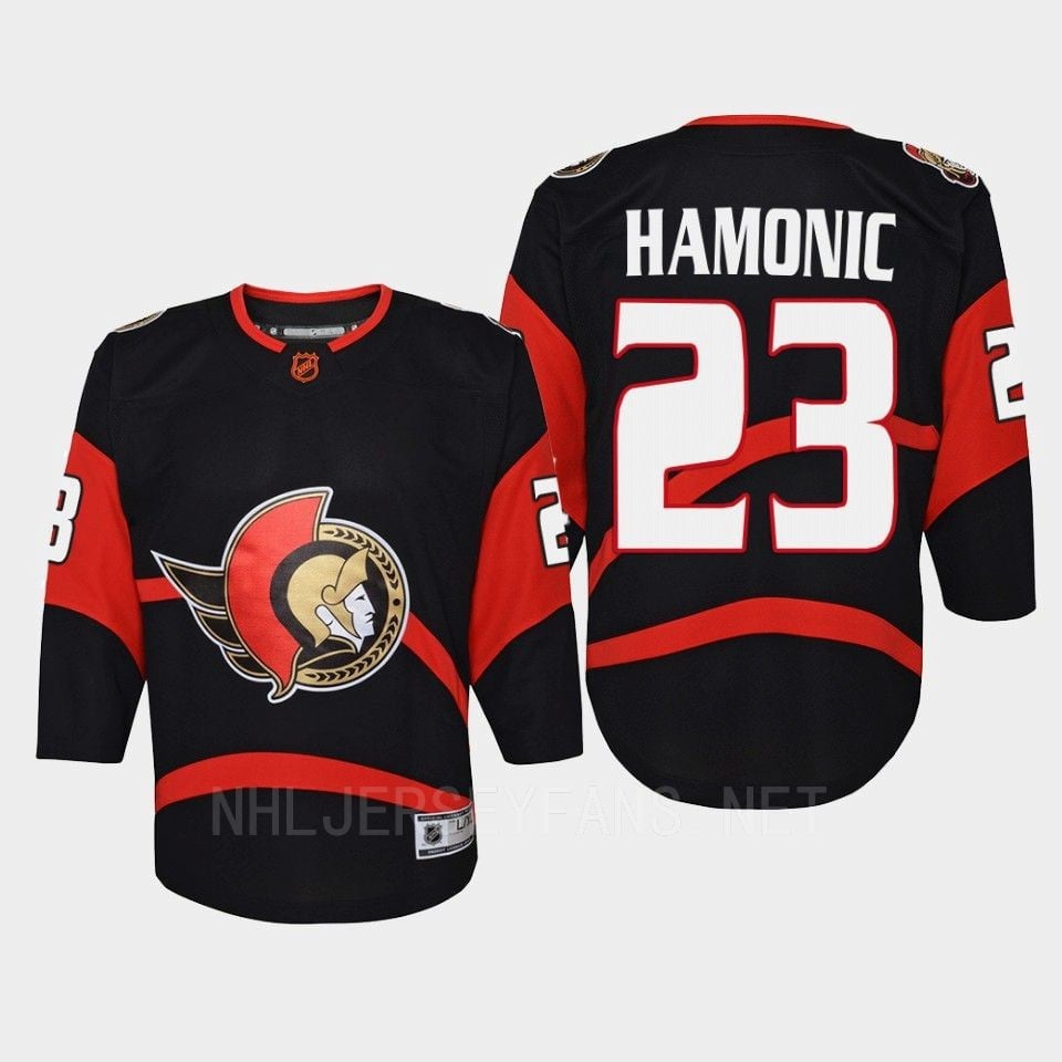 Travis Hamonic 23 Ottawa Senators 2022 Special Edition 2.0 Retro Youth Hockey Jersey Black - JS187 