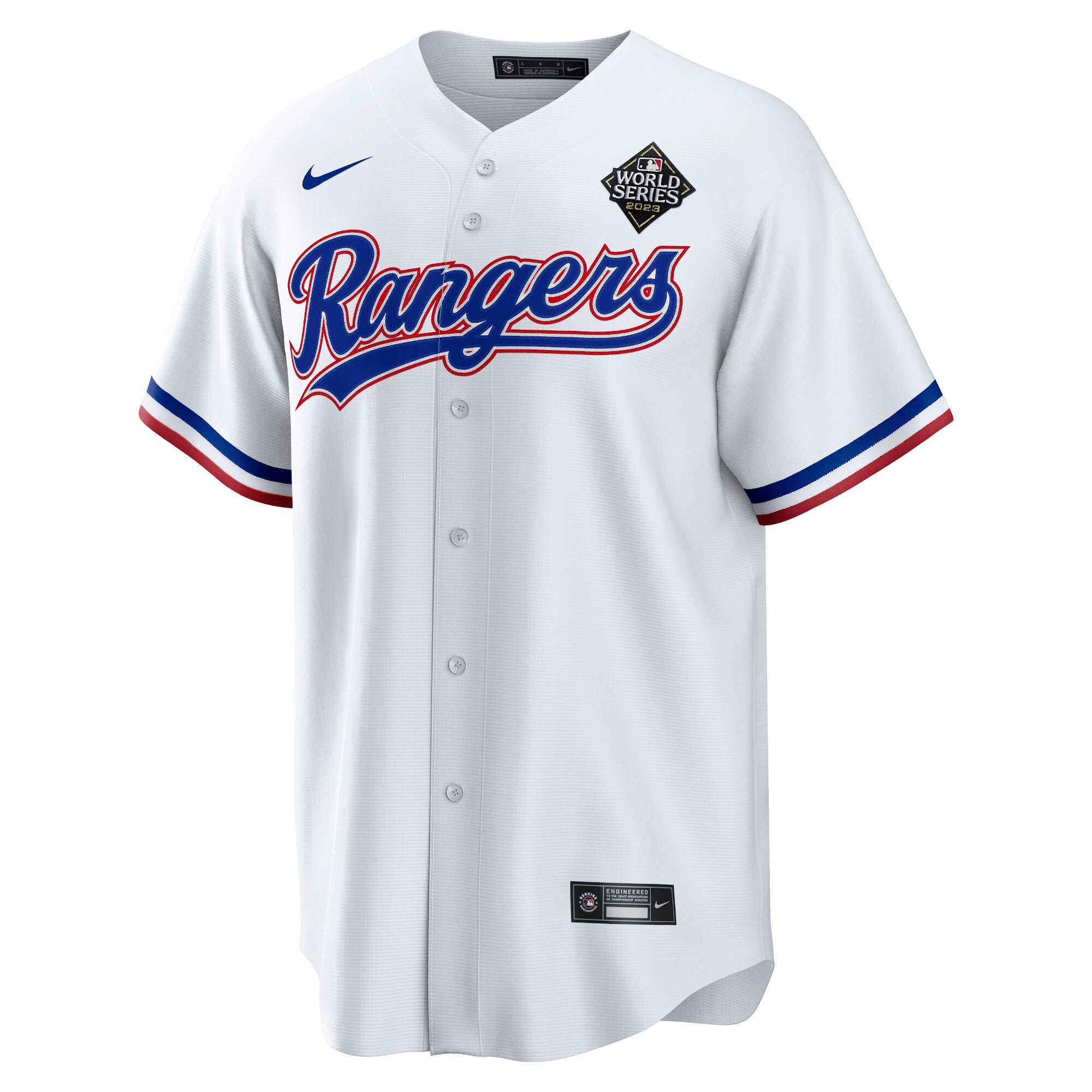 Alternative view of Travis Jankowski 16 Texas Rangers 2023 World Series Stitched Baseball Jersey - White - JS221 