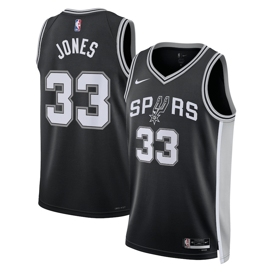Tre Jones 33 San Antonio Spurs Unisex Swingman Basketball Jersey - Icon Edition - Black - JS716 
