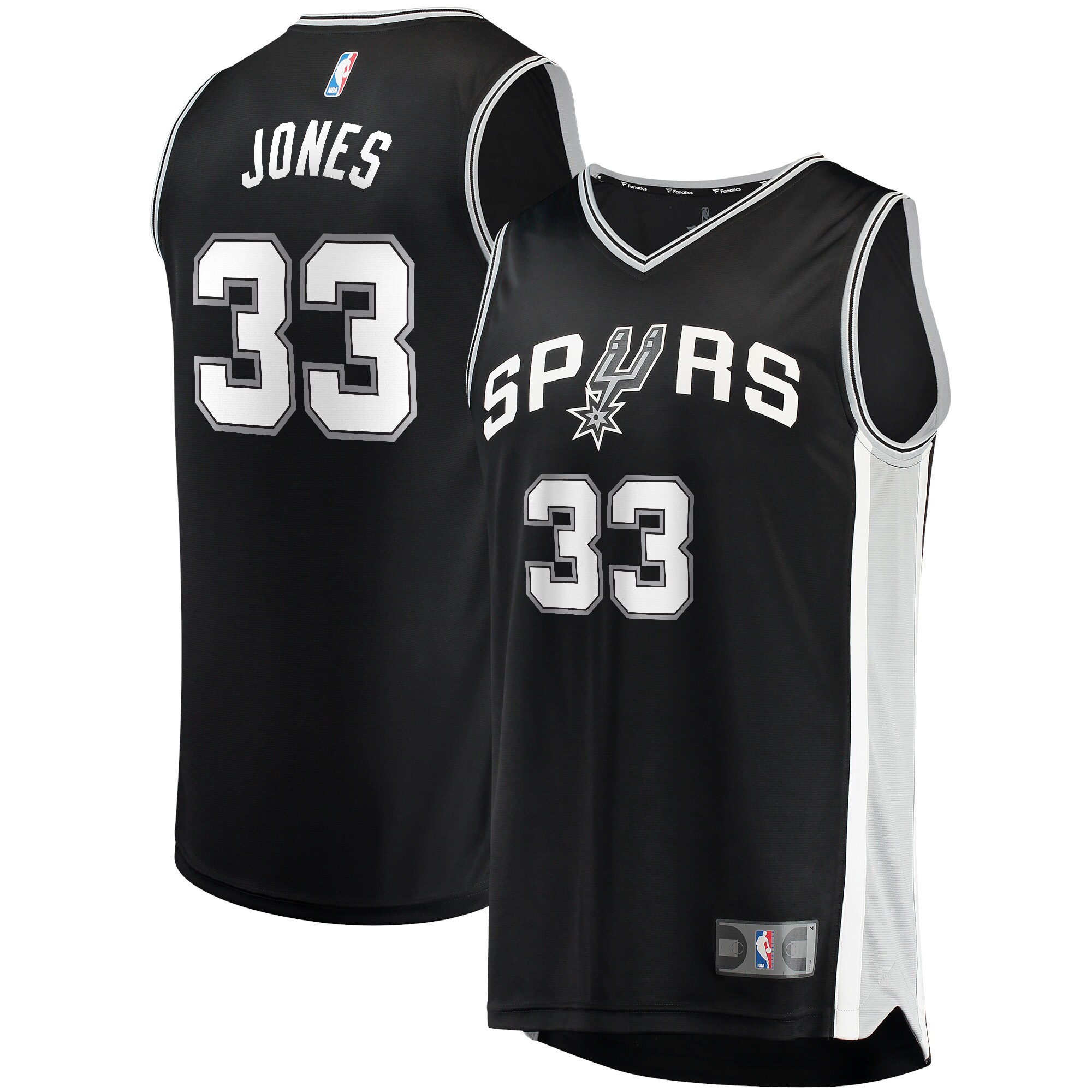 Tre Jones San Antonio Spurs Fanatics Fast Break Replica Basketball Jersey - Icon Edition - Black