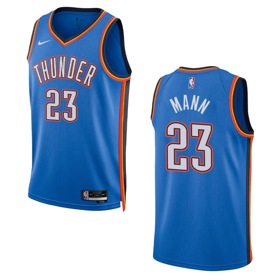 Tre Mann Blue Icon Edition 2022-23 Oklahoma City Thunder Swingman Basketball Jersey