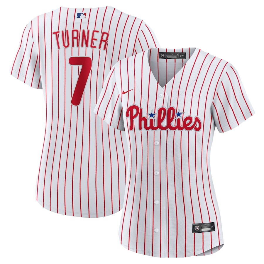 Trea Turner 7 Philadelphia Phillies Women Home Baseball Jersey - White 