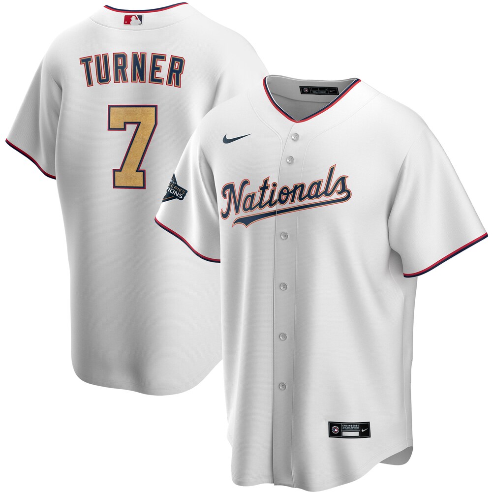 Trea Turner Washington Nationals 2020 Gold Program Player Baseball Jersey - White/gold