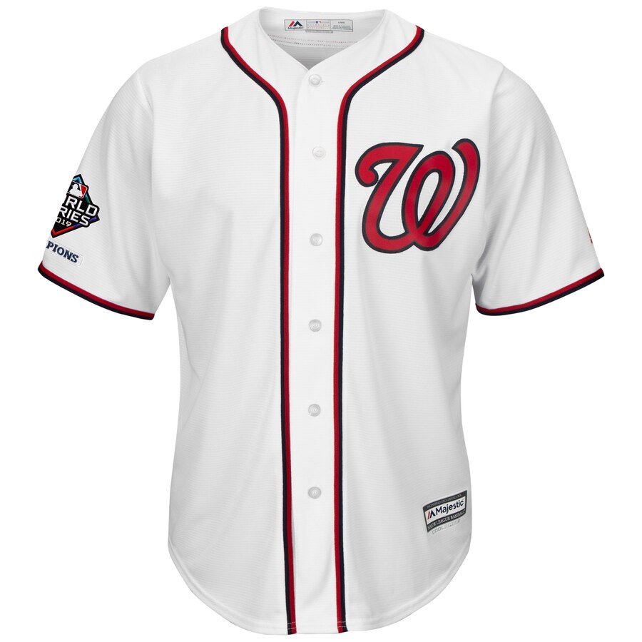 Alternative view of Trea Turner Washington Nationals Majestic 2019 World Series Champions Home Official Cool Base Bar Patch Player Baseball Jersey – White