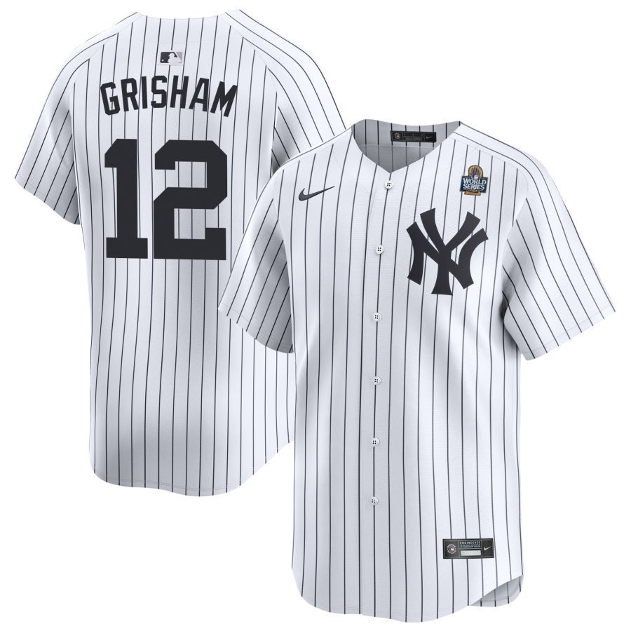 Trent Grisham 12 New York Yankees 2024 World Series Home Limited Player Men Baseball Jersey - White 