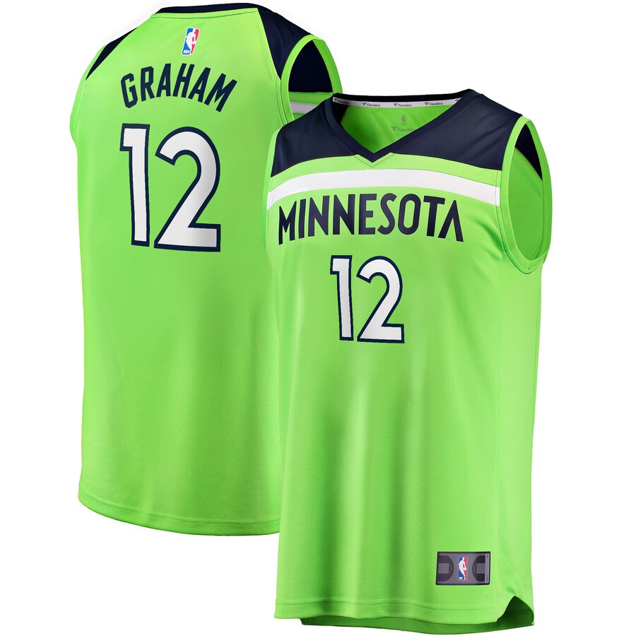 Treveon Graham Minnesota Timberwolves Fanatics Branded Fast Break Replica Player Basketball Jersey – Statement Edition – Green