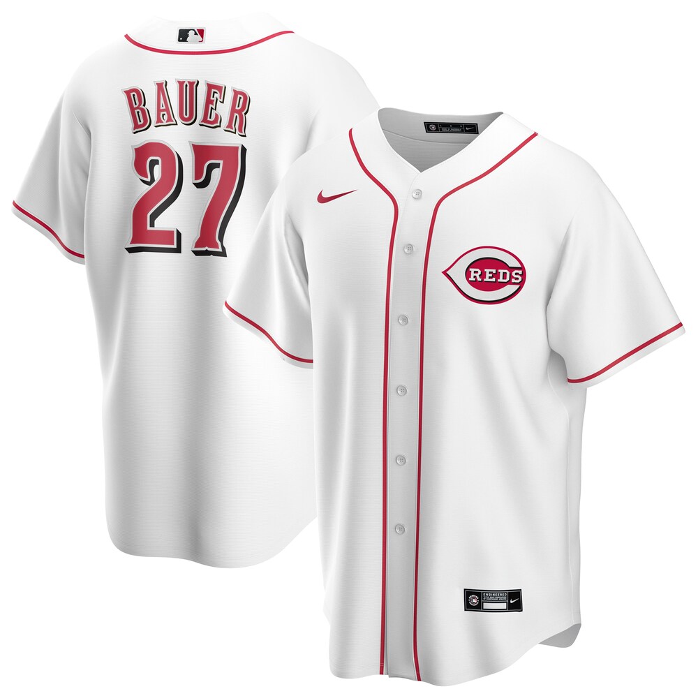 Trevor Bauer Cincinnati Reds Home 2020 Player Baseball Jersey - White Color