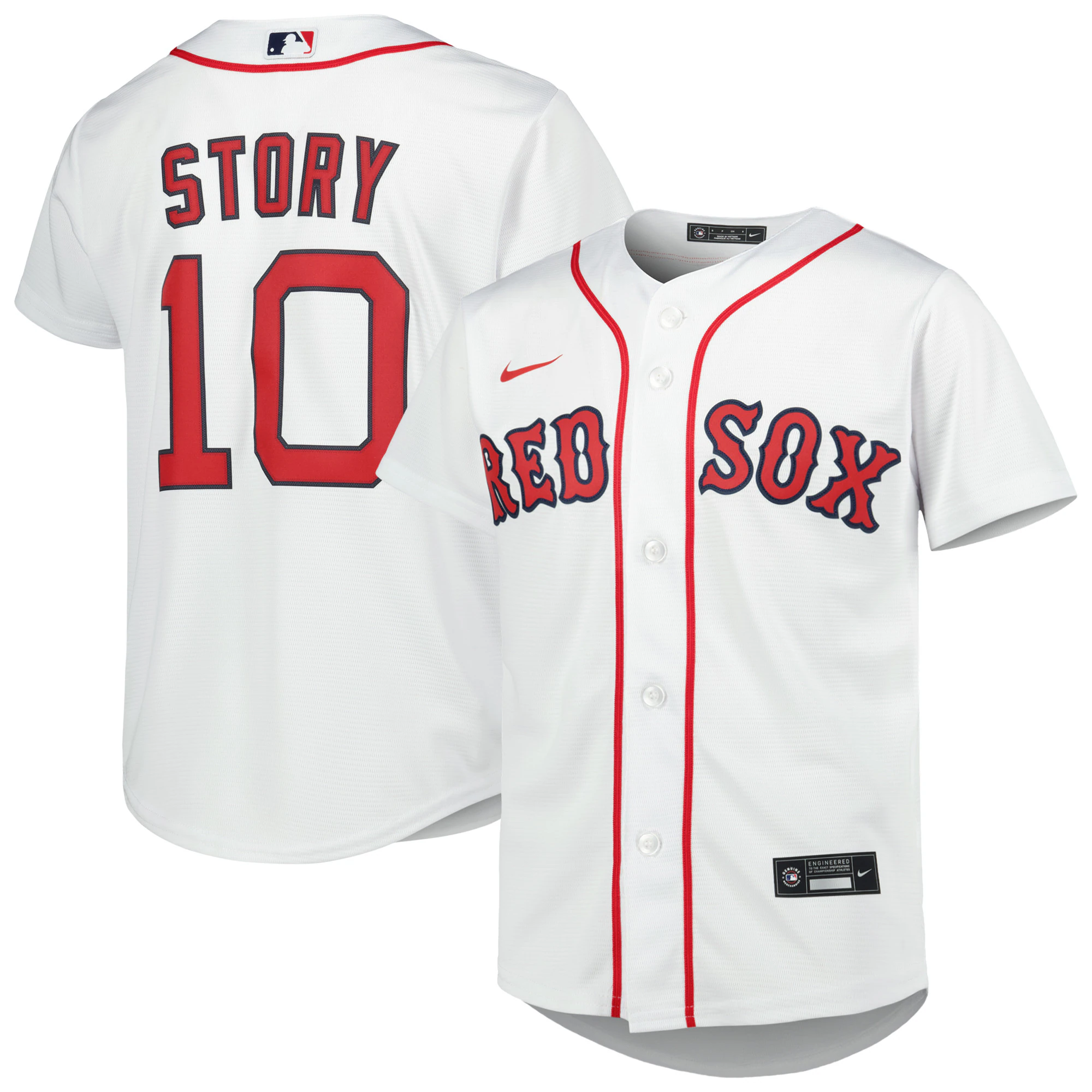 Trevor Story Boston Red Sox Youth Alternate Replica Player Baseball Jersey – White
