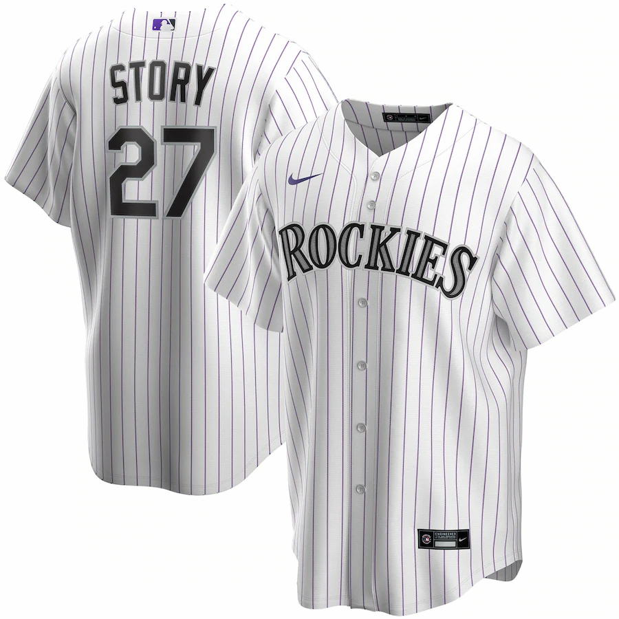 Trevor Story Colorado Rockies Home 2020 Replica Player Baseball Jersey ÃƒÂ¢Ã¢â€šÂ¬Ã¢â‚¬Å“ White