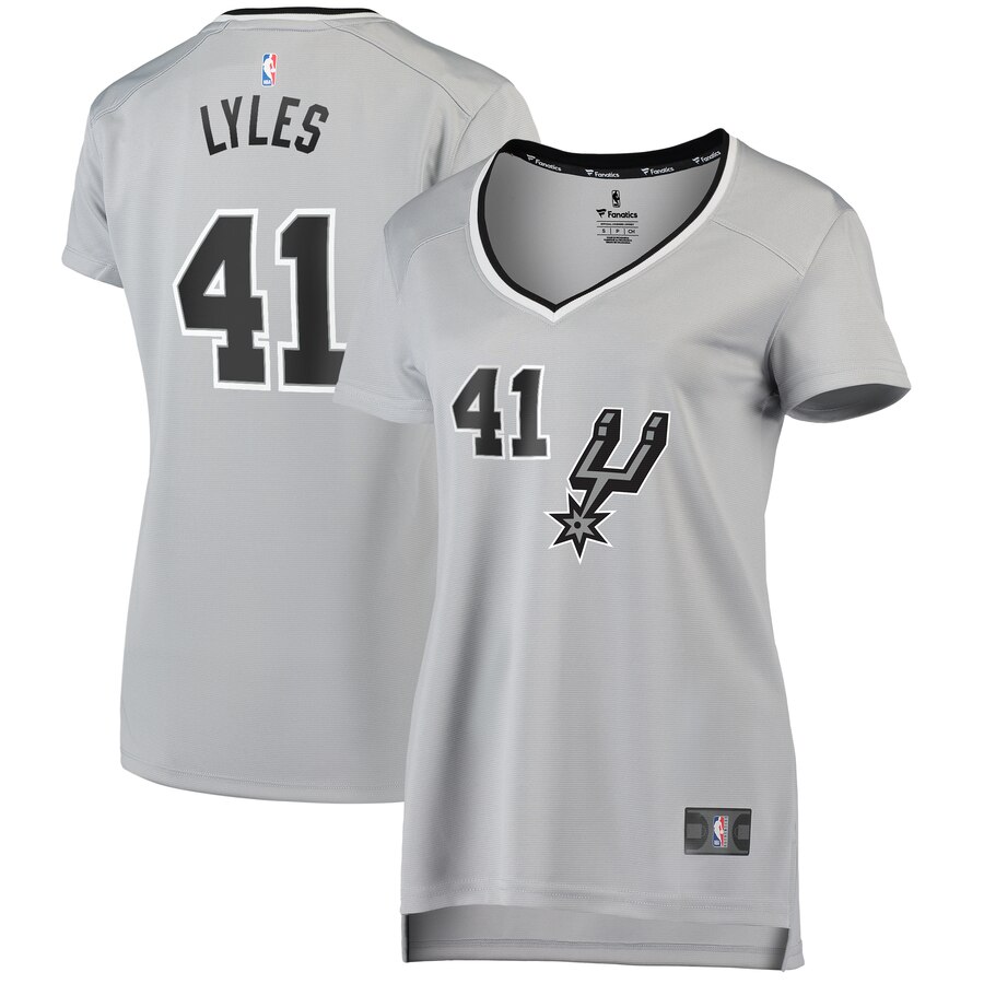 Trey Lyles San Antonio Spurs Fanatics Branded Women's Fast Break Replica Basketball Jersey Silver - Statement Edition