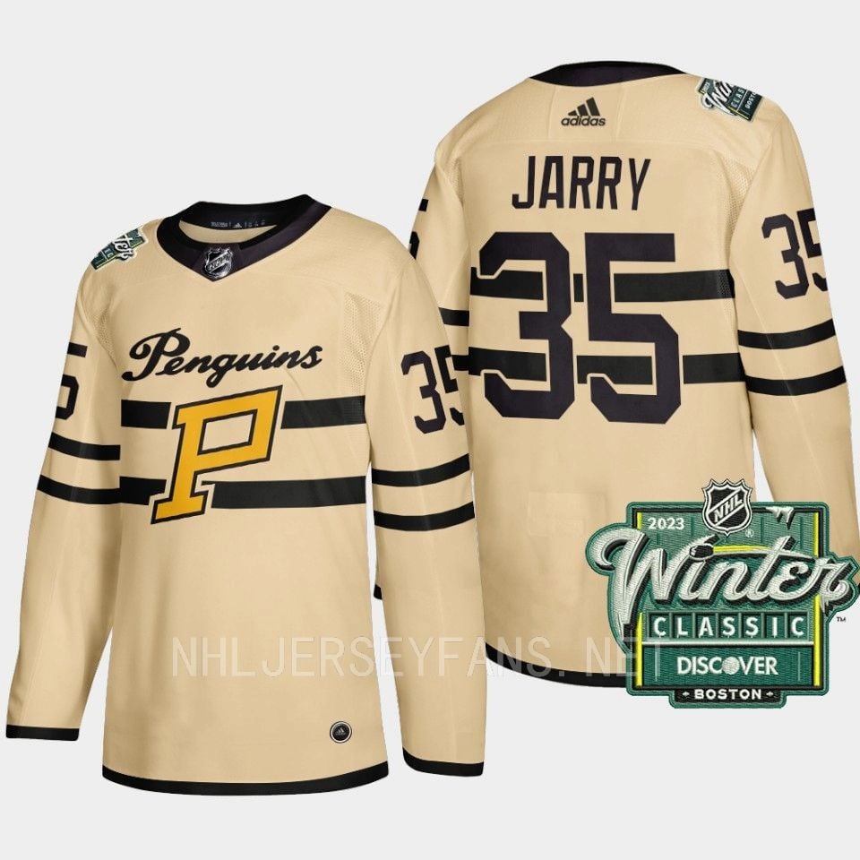 Tristan Jarry 35 Pittsburgh Penguins 2023 Winter Classic Cream Hockey Jersey - JS235 