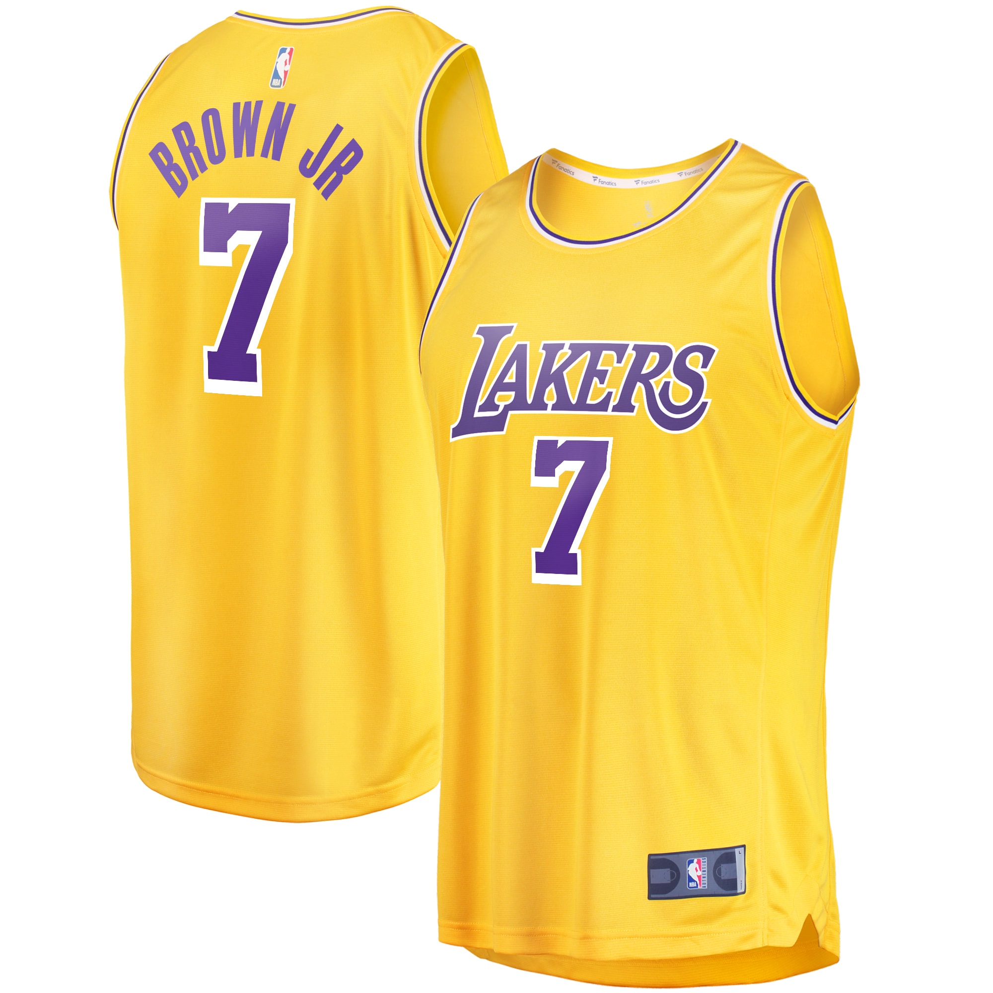 Troy Brown Jr. Los Angeles Lakers Fanatics Branded Fast Break Replica Basketball Jersey - Icon Edition - Gold