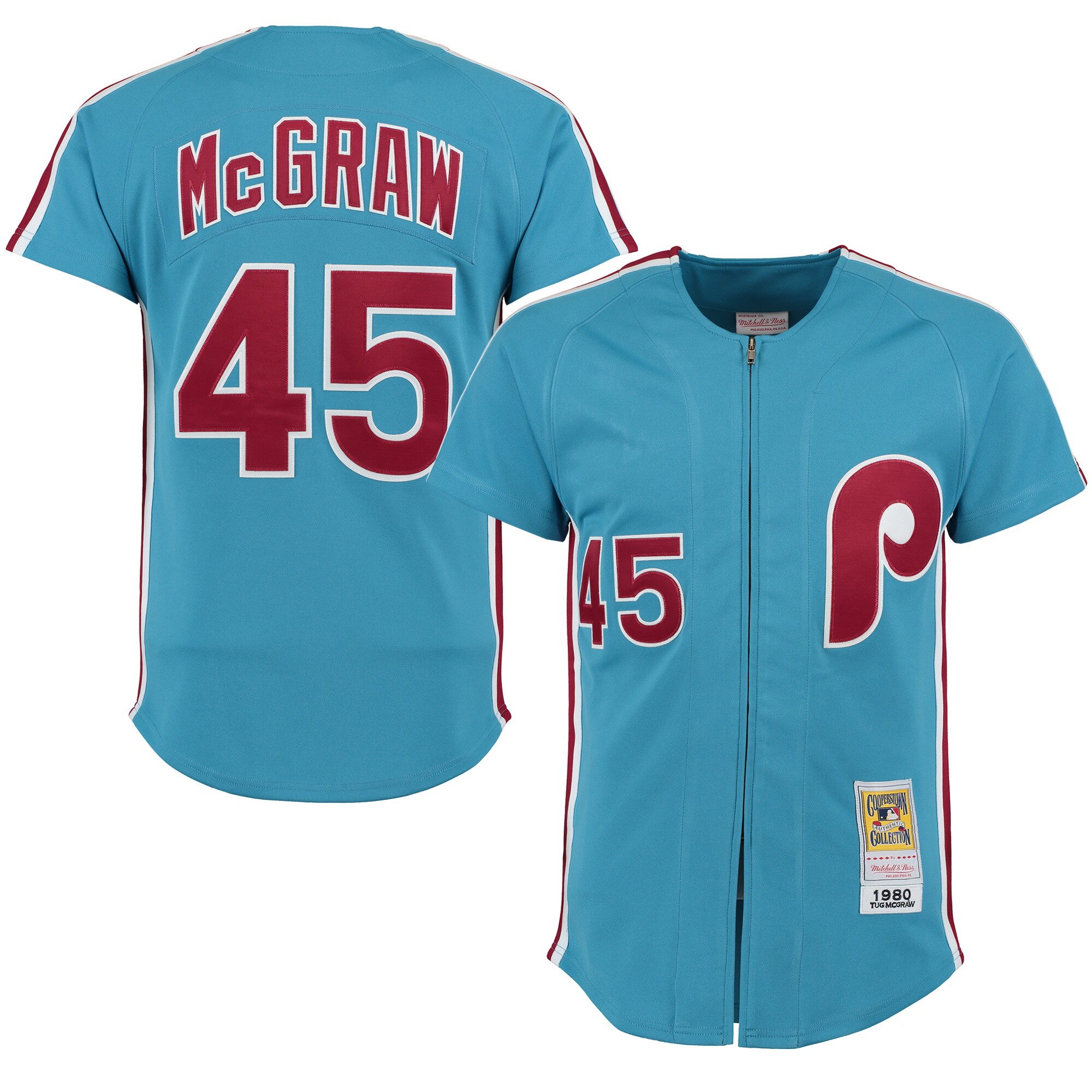 Tug Mcgraw Philadelphia Phillies Mitchell & Ness 1980 Throwback Player Baseball Jersey - Light Blue