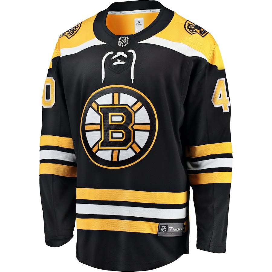 Alternative view of Tuukka Rask 40 Boston Bruins Breakaway Home Hockey Jersey - Men, Black - JS172 
