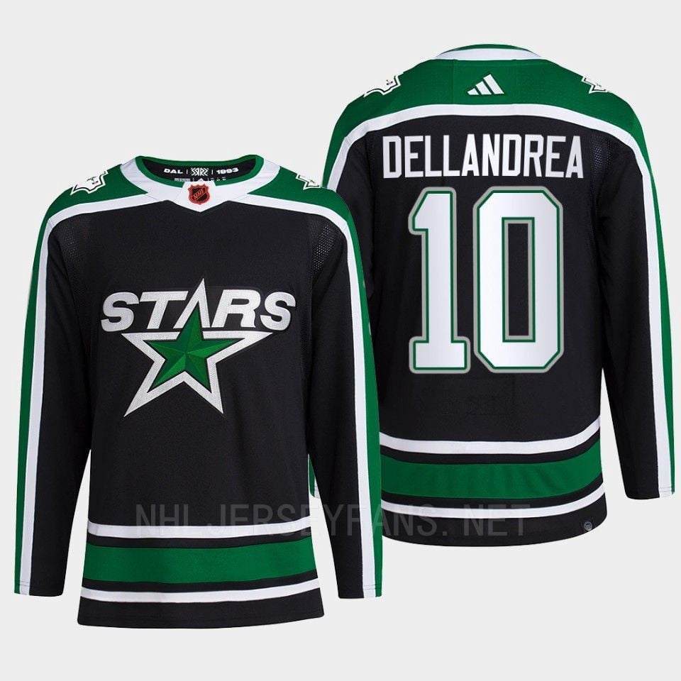 Ty Dellandrea 10 Reverse Retro 2.0 Dallas Stars 2022 Black Hockey Jersey Pro Primegreen - JS532 