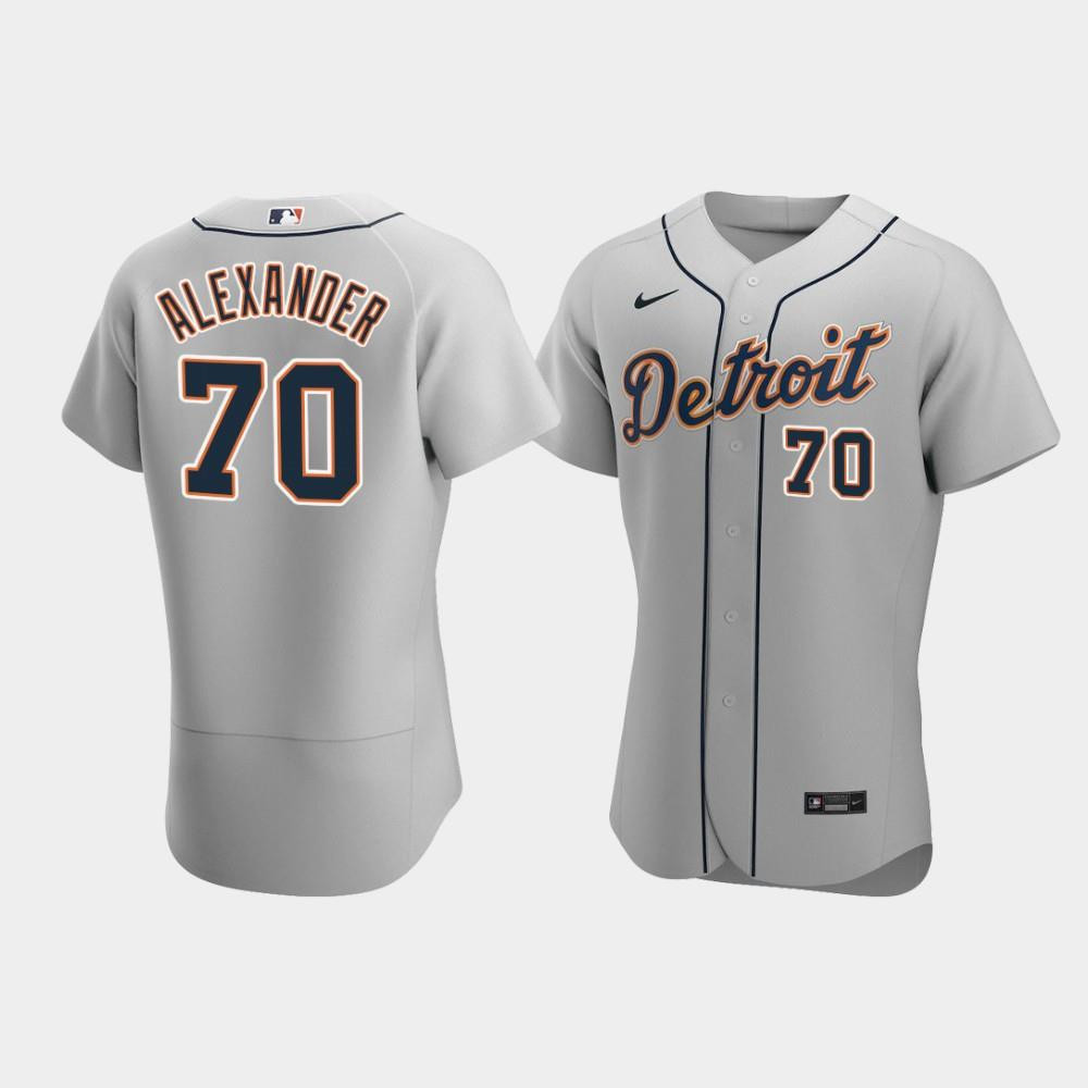 Tyler Alexander 70 Detroit Tigers Gray Road Baseball Jersey Baseball Jersey