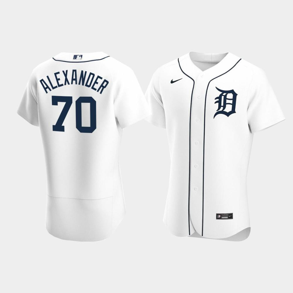 Tyler Alexander 70 Detroit Tigers White Home Baseball Jersey Baseball Jersey