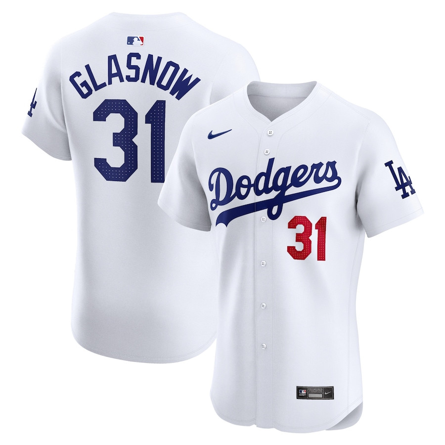 Tyler Glasnow 31 Los Angeles Dodgers Home Elite Player Men Baseball Jersey - White 