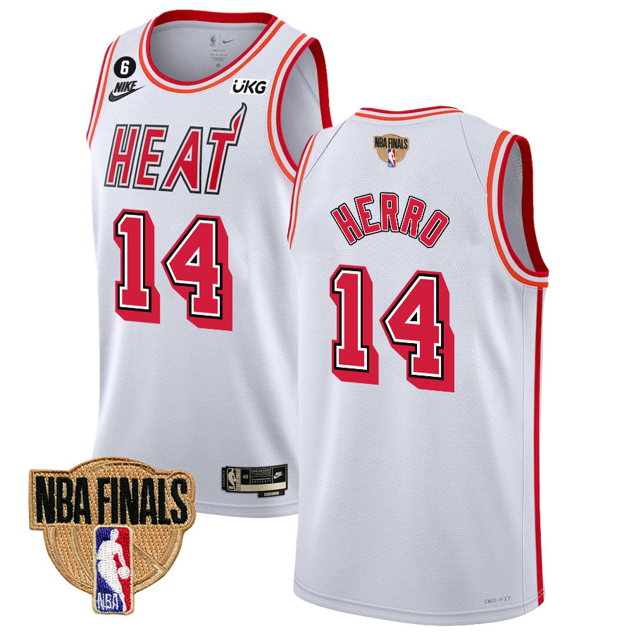 Tyler Herro 14 Miami Heat Final Champions 2023 Swingman Basketball Jersey - Classic Edition - White - JS354 