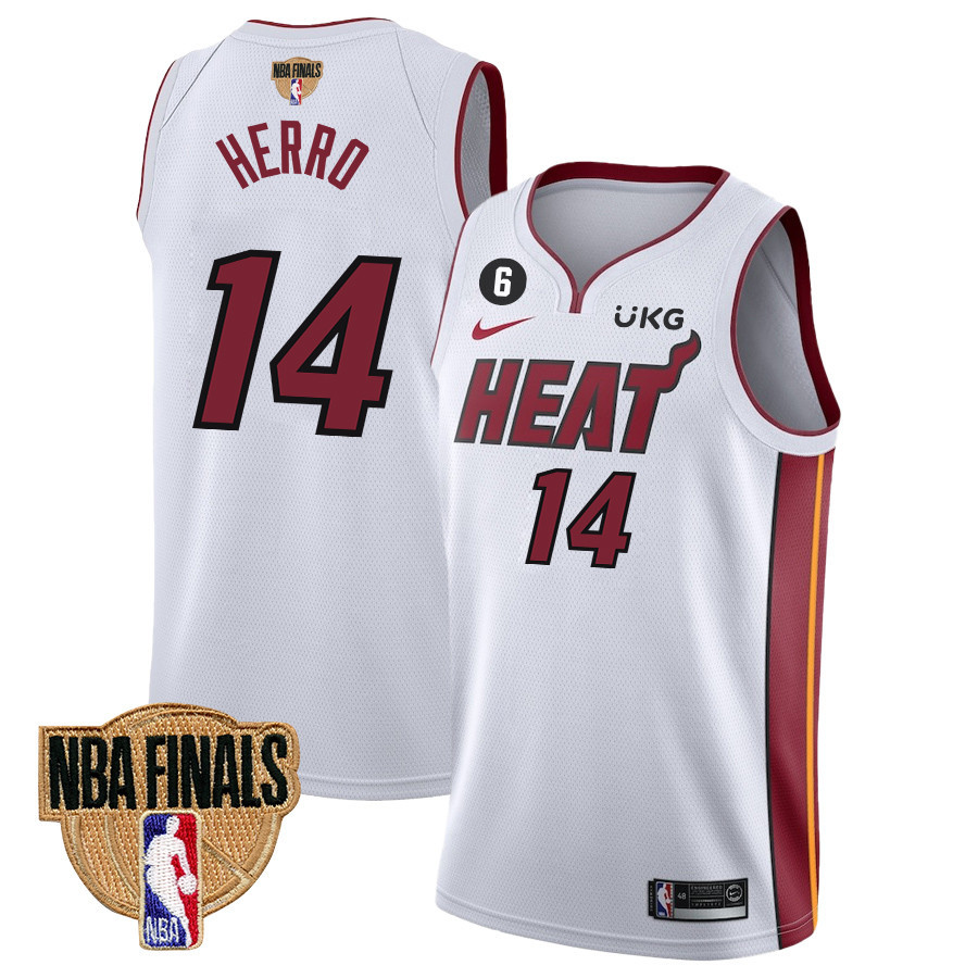 Tyler Herro 14 Miami Heat Final Champions 2023 Swingman Basketball Jersey - White - JS158 